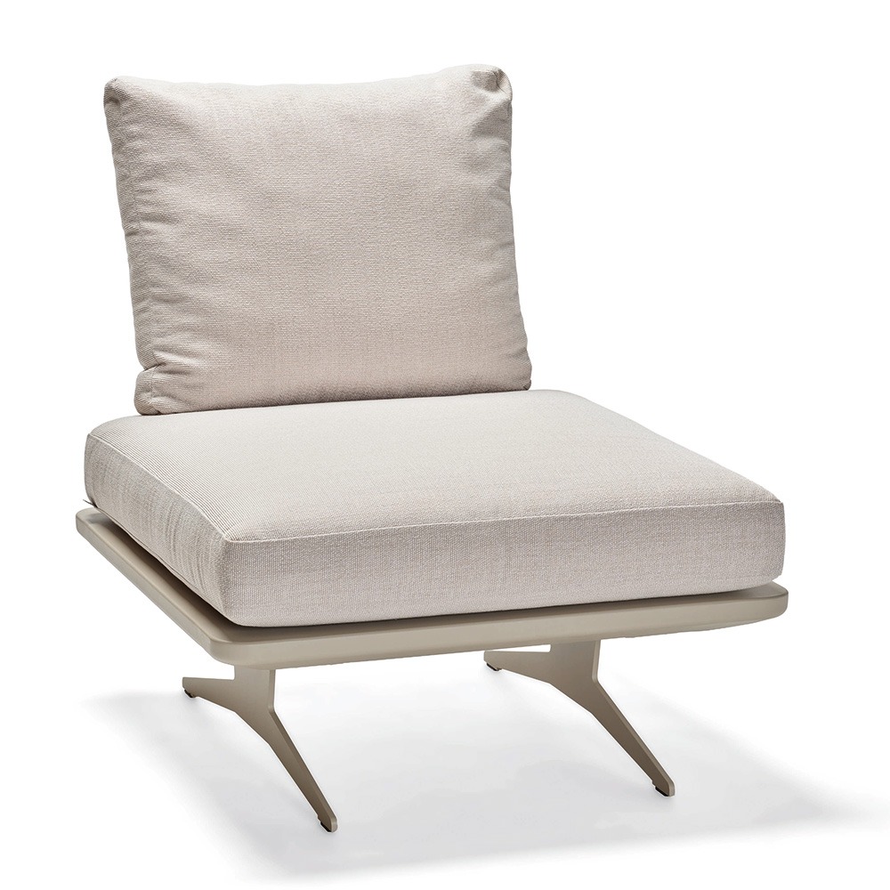Stern Mittelelement Enya Lounge Aluminium greige Rückenteil Vanilla Kissen 100% Polyacryl Vanilla