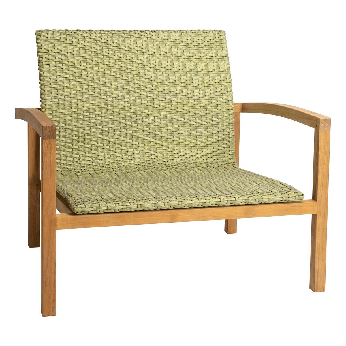Stern Lounge-Sessel Leah Teak mit Kordel farngrün