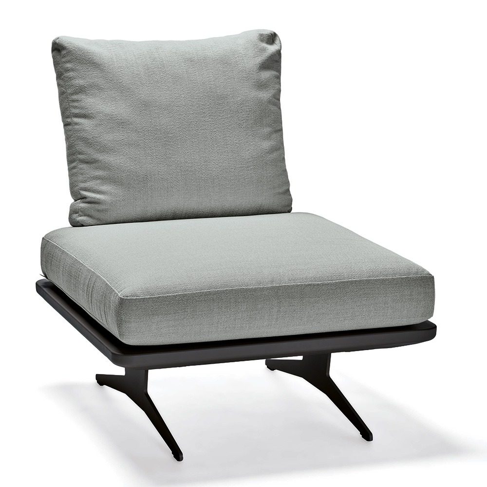 Stern Mittelelement Enya Lounge Aluminium anthrazit matt Rückenteile Kordel Stone Kissen 100% Polyacryl granitgrau