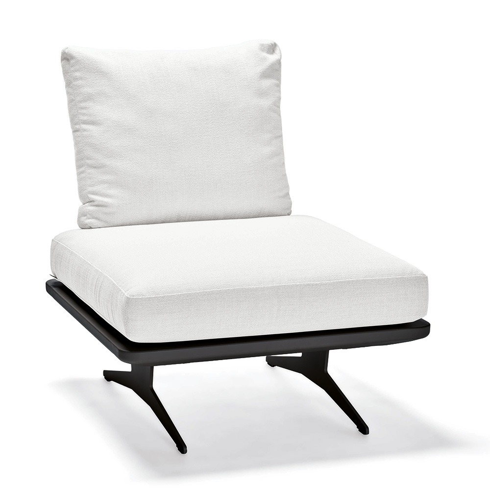 Stern Mittelelement Enya Lounge Aluminium anthrazit matt Rückenteile Kordel Stone Kissen 100% Polyacryl Ivory
