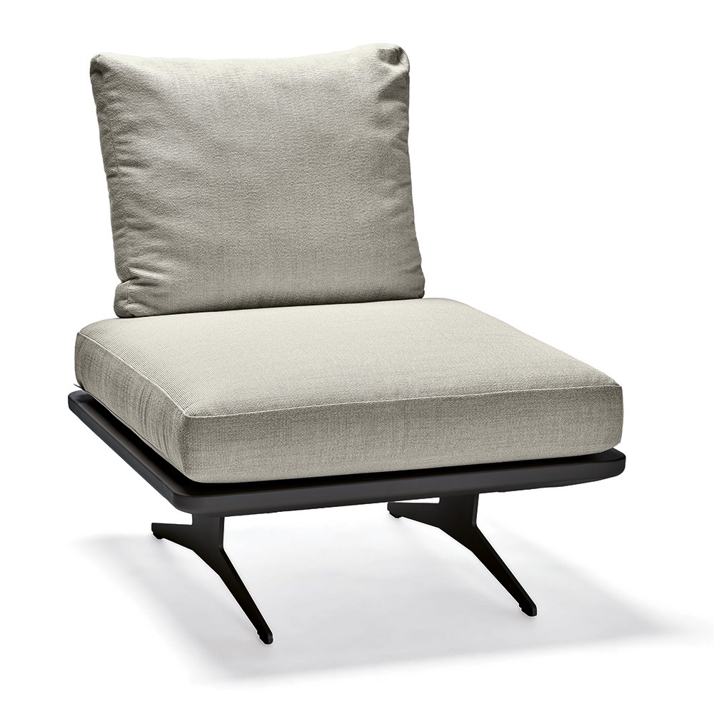 Stern Mittelelement Enya Lounge Aluminium anthrazit matt Rückenteile Kordel Stone Kissen 100% Polyacryl Macchiato
