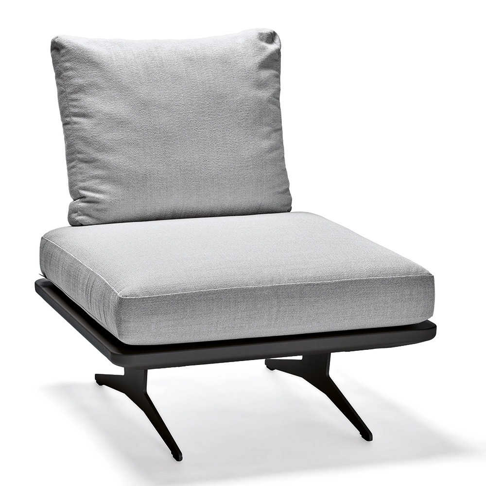 Stern Mittelelement Enya Lounge Aluminium anthrazit matt Rückenteile Kordel Stone Kissen 100% Polyacryl perlgrau