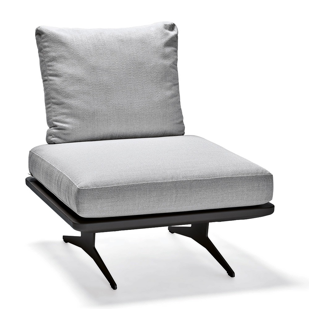Stern Mittelelement Enya Lounge Aluminium anthrazit matt Rückenteil perlgrau Kissen 100% Polyacryl perlgrau