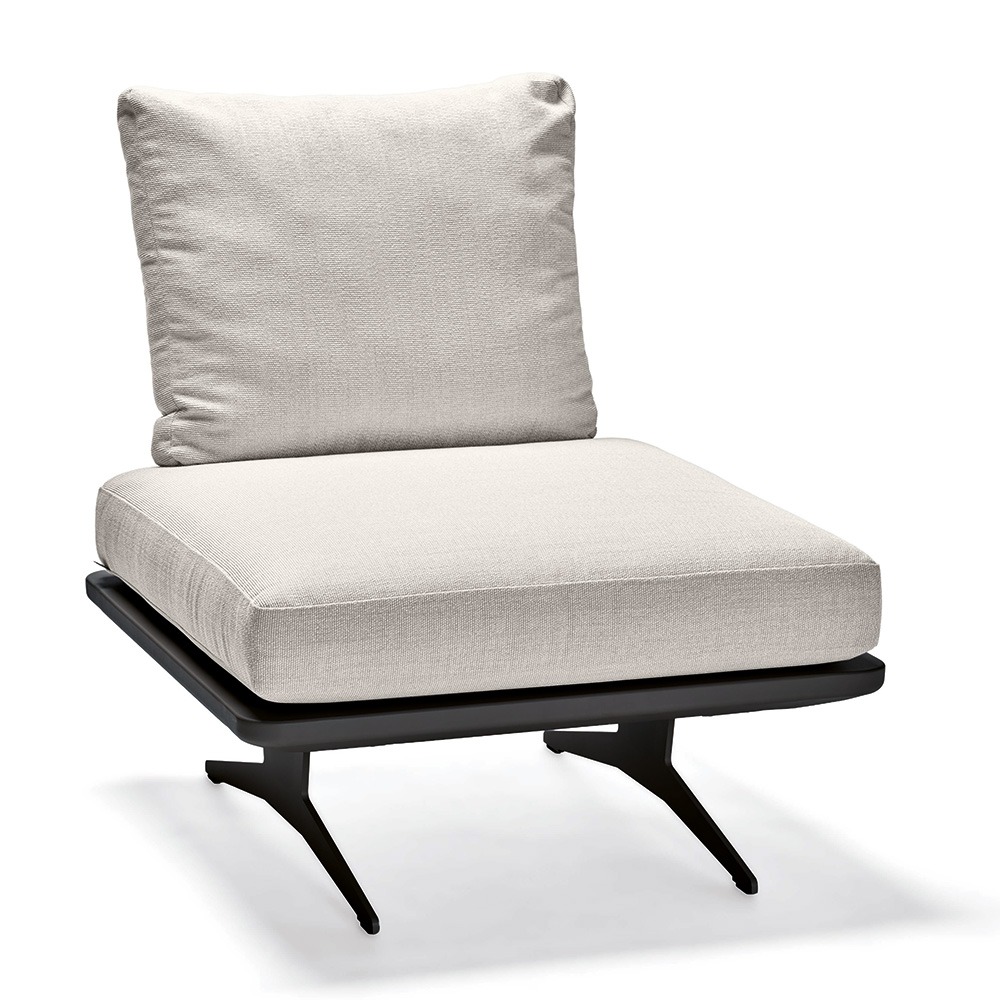 Stern Mittelelement Enya Lounge Aluminium anthrazit matt Rückenteile Kordel Stone Kissen 100% Polyacryl Vanilla
