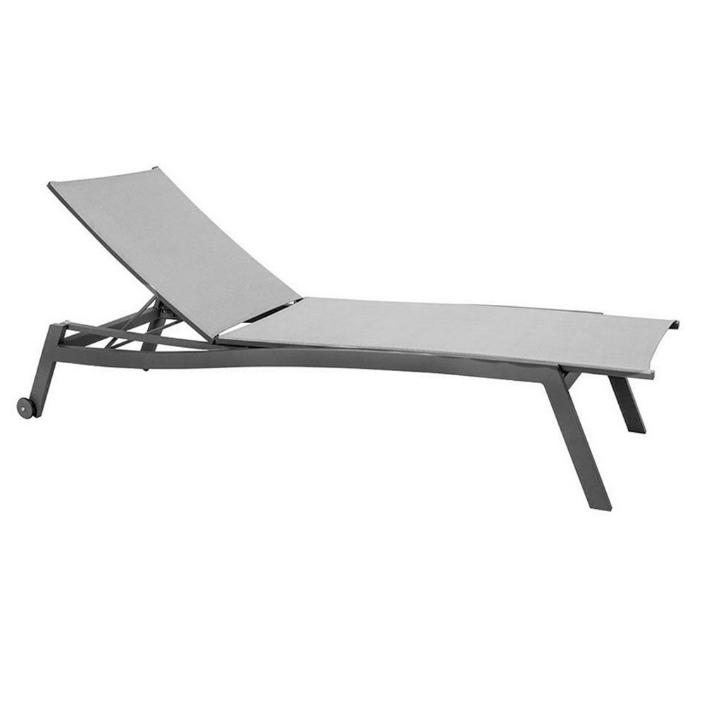 Stern Rollenliege Allround Aluminium anthrazit mit Bezug Textilen silber