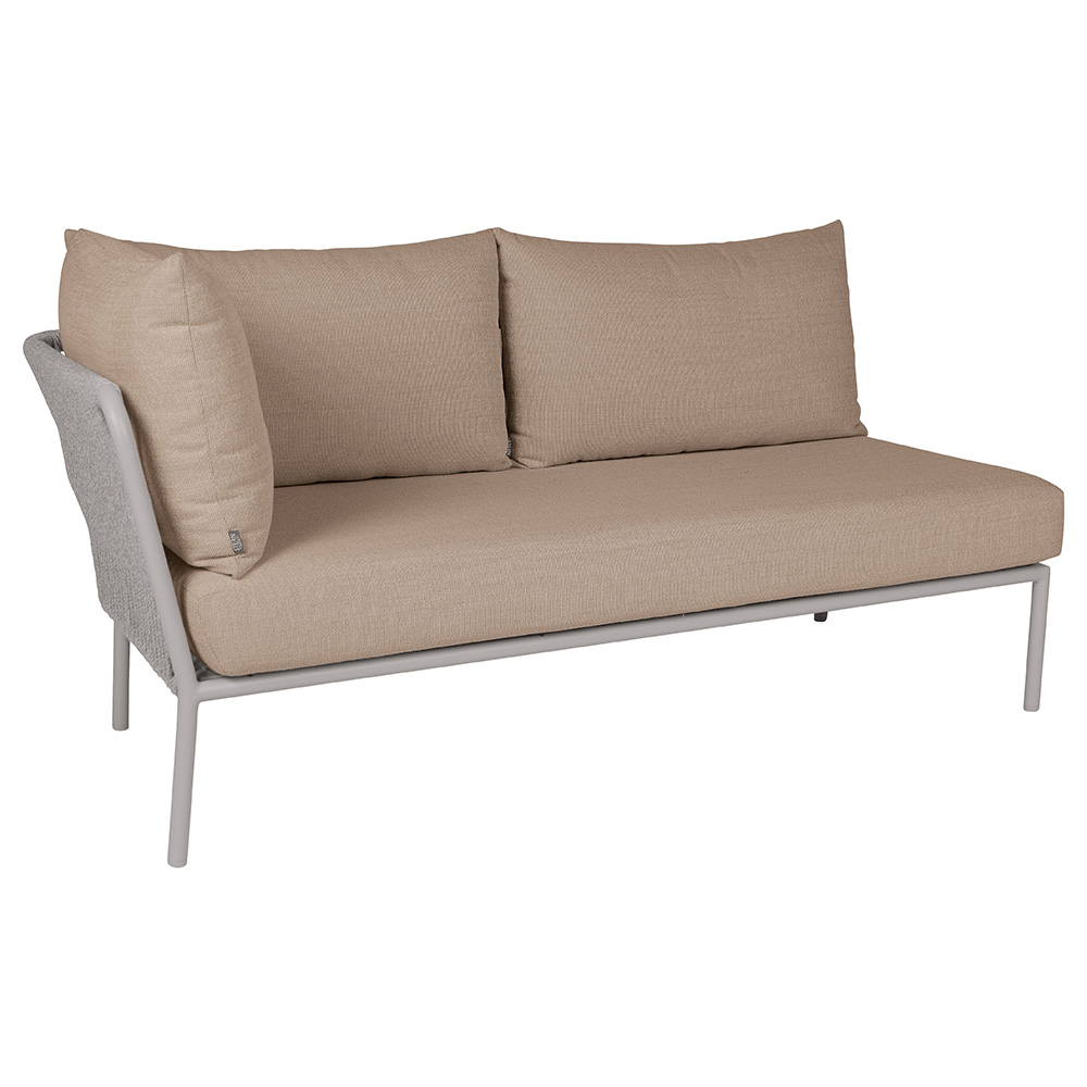 Stern Element Romy Lounge 2-Sitzer Armlehne rechts Aluminium greige Kissen 100% Polyacryl Muscat