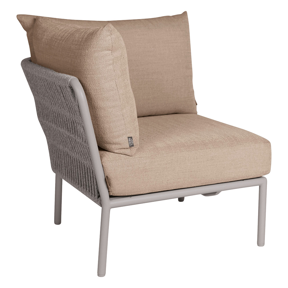 Stern Eckelement Romy Lounge Aluminium greige Kissen 100% Polyacryl Muskat