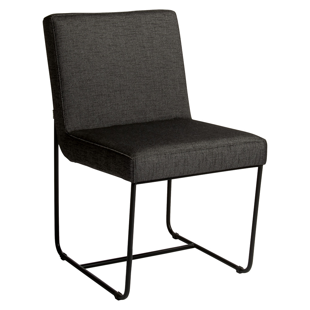 Stern Stuhl Mia Edelstahl schwarz matt Bezug Outdoorstoff seidenschwarz