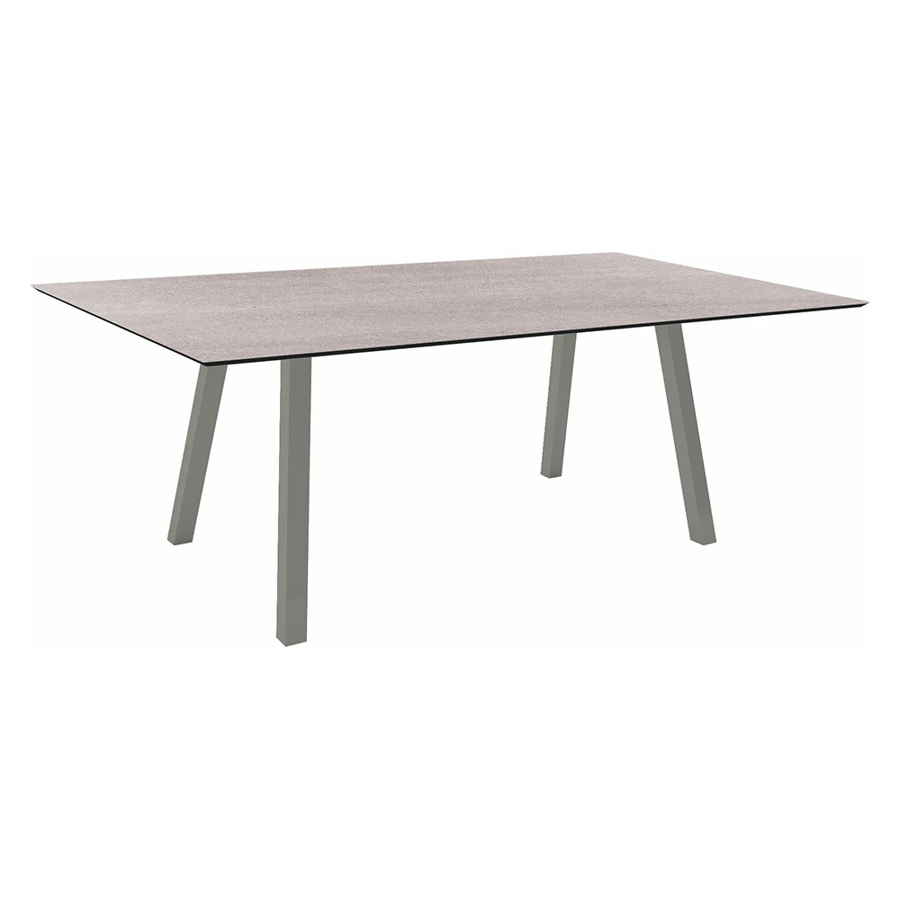 Stern Tisch 180x100cm Interno Vierkantrohr Aluminium graphit Tischplatte Silverstar 2.0 Stone light