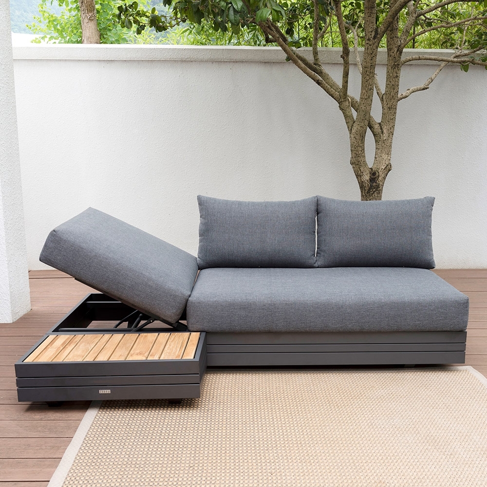 Zebra Cubo Neo Loungeset von Zebra 2-tlg. Aluminium graphit inkl. wasserdichte Kissen sutton grey
