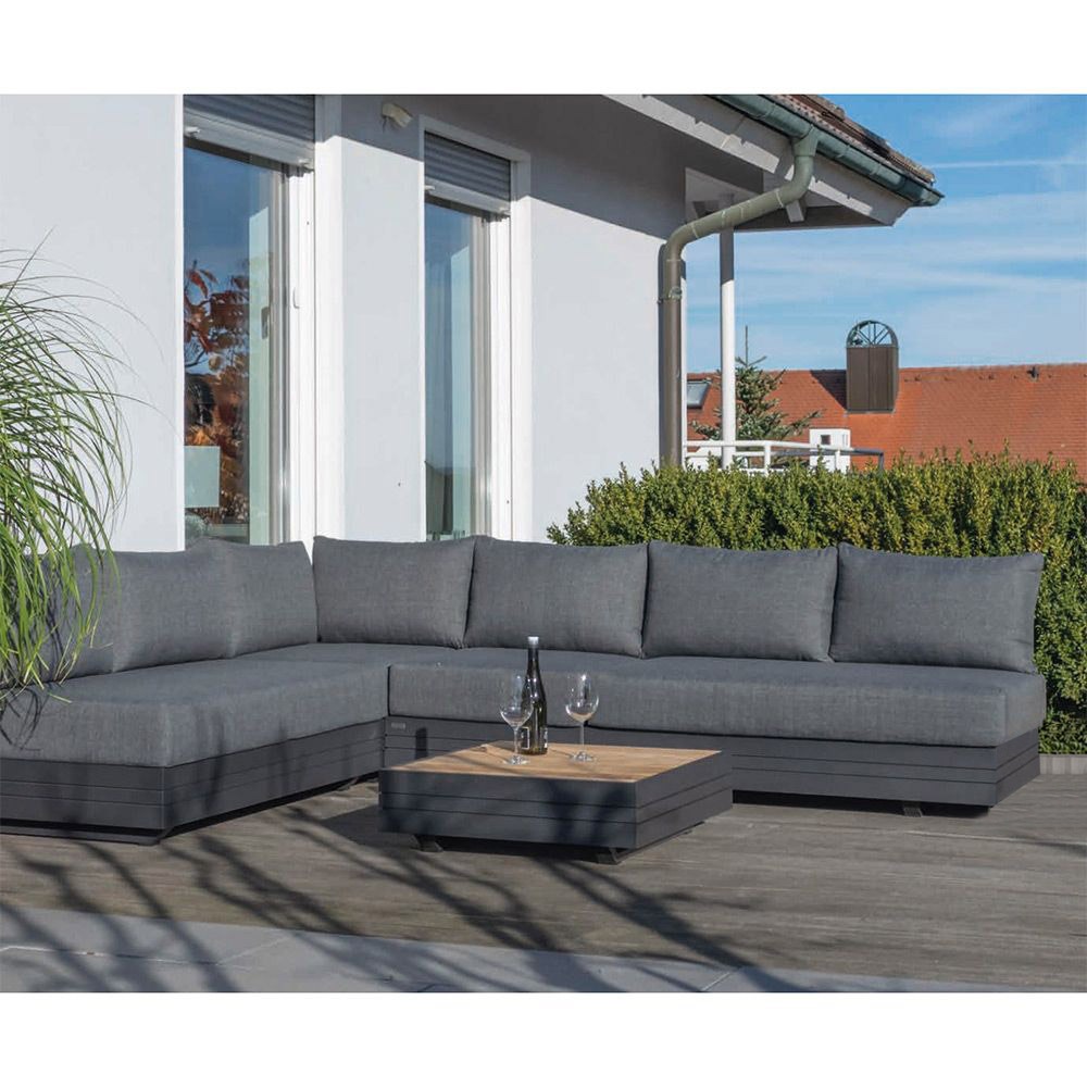 Zebra Cubo Neo Loungeset von Zebra 4-tlg. aus Aluminium graphit inkl. wasserdichte Kissen sutton grey