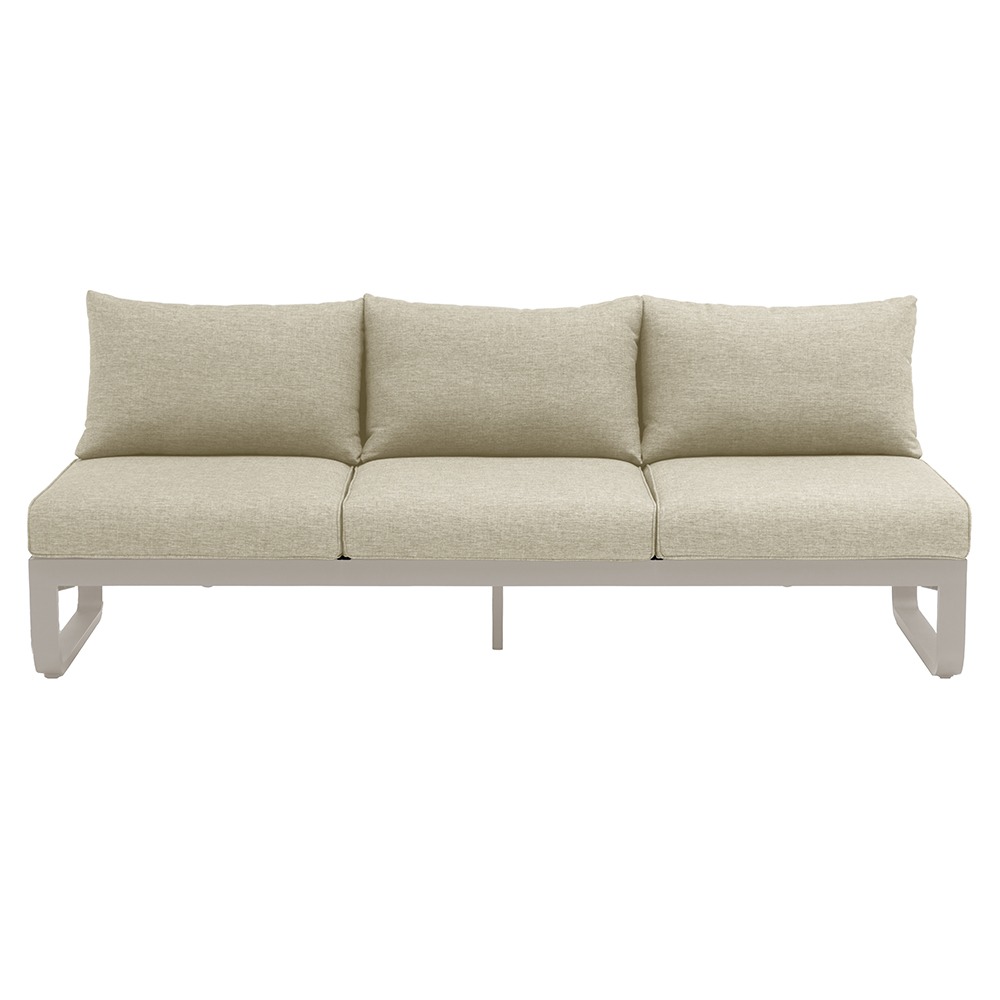 Zebra Fly Lounge 3-Sitzer light taupe Gestell Alu light taupe, inkl. Kissen cashmir, beidseitige Verstellung