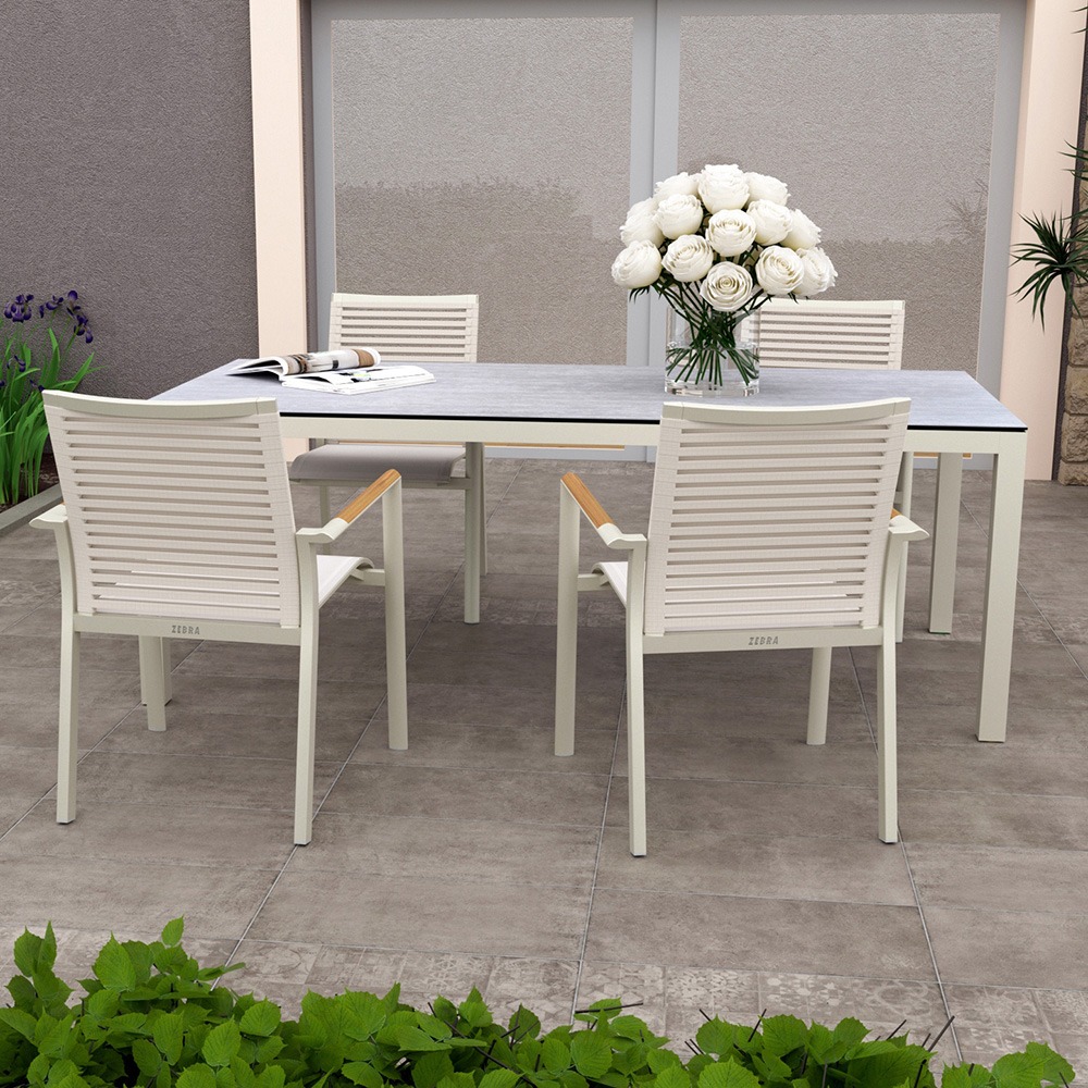 Zebra Gartenmöbel – Set mit Fly Rope light taupe 5-teilig