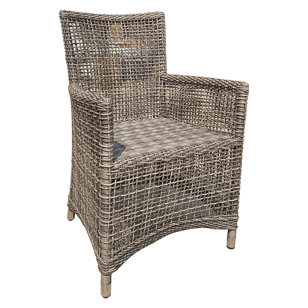 Zebra Loft Sessel Aluminium Gestell, 4 mm Halbrundgeflecht slate