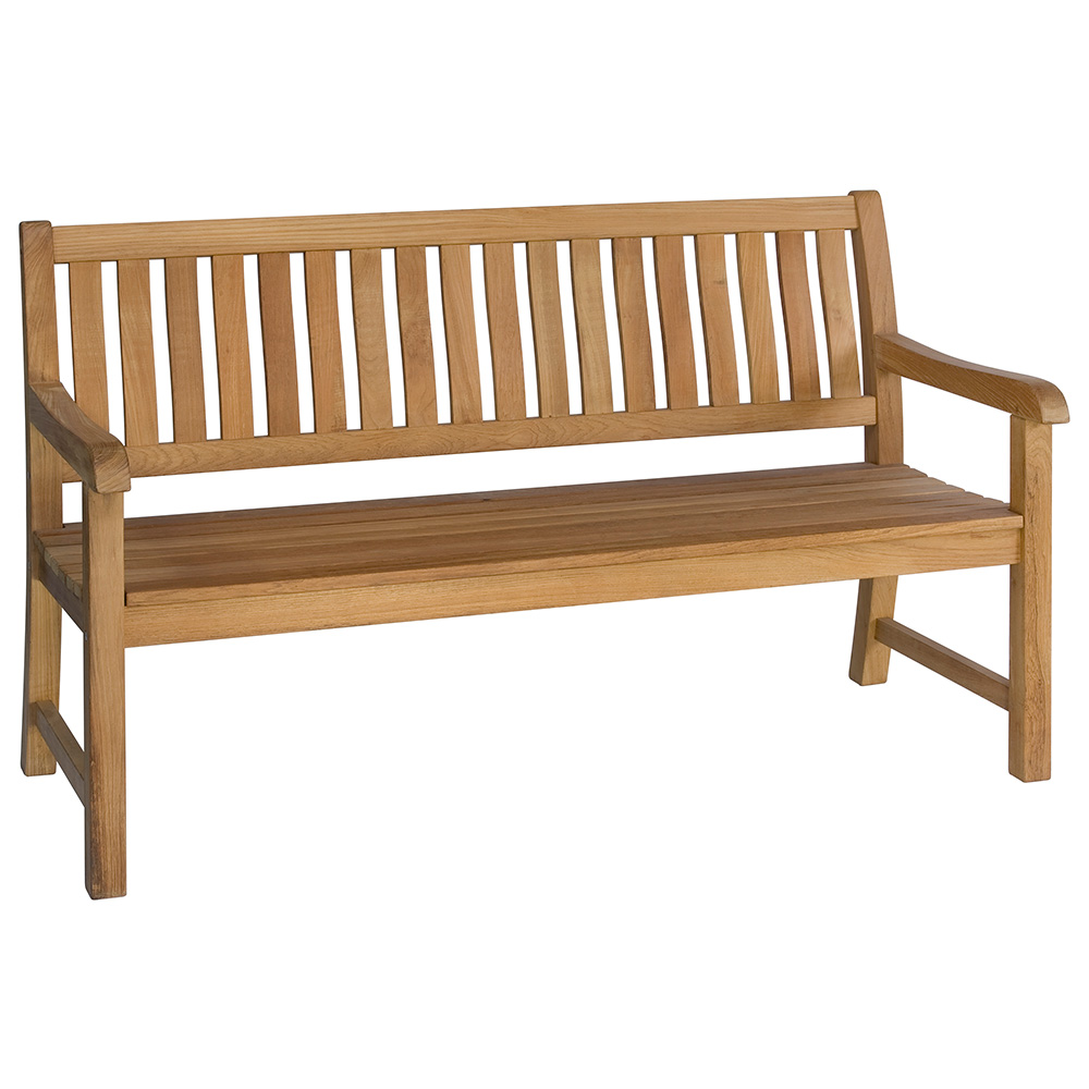 Zebra Bank LEXINGTON 3-Sitzer aus Teakholz, 150 cm, mit Armlehnen