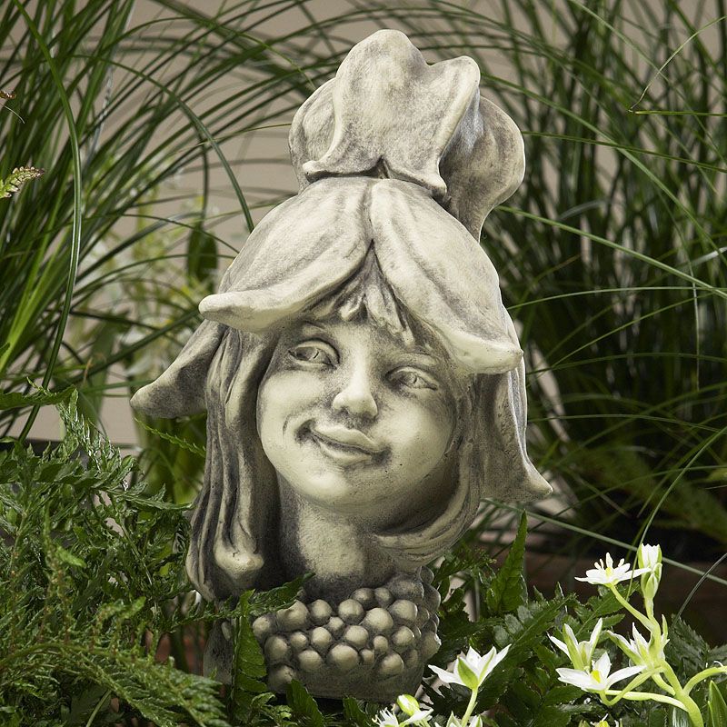 Blumenkind Abutilon, Mädchen, Betonguss inkl. Metallstab von Zauberblume