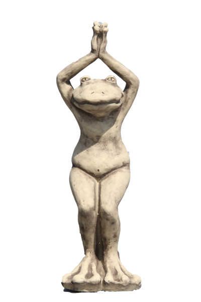 Gartenfigur YOGA-FROSCH 'Der Stuhl', Steinguss - Original von Vidroflor