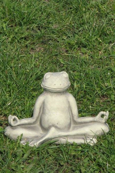 Gartenfigur 'YOGA-FROSCH', Steinguss - Original von Vidroflor
