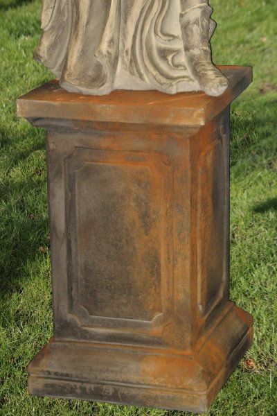 Säule geeignet für Gartenfigur Engel Rachel, Rosteffekt - Original von Vidroflor