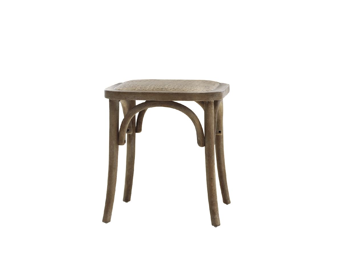 Französicher Hocker mit geflochtenem Sitz von Chic Antique