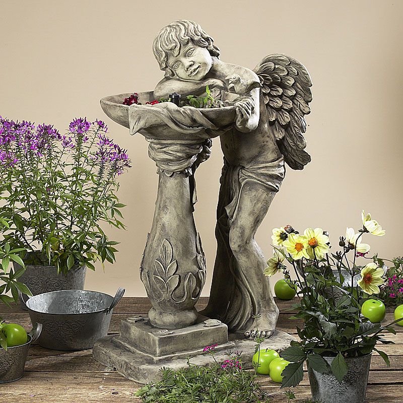 Wasserspiel 'Engel Shanti' inkl. Pumpe Betonguss von Zauberblume