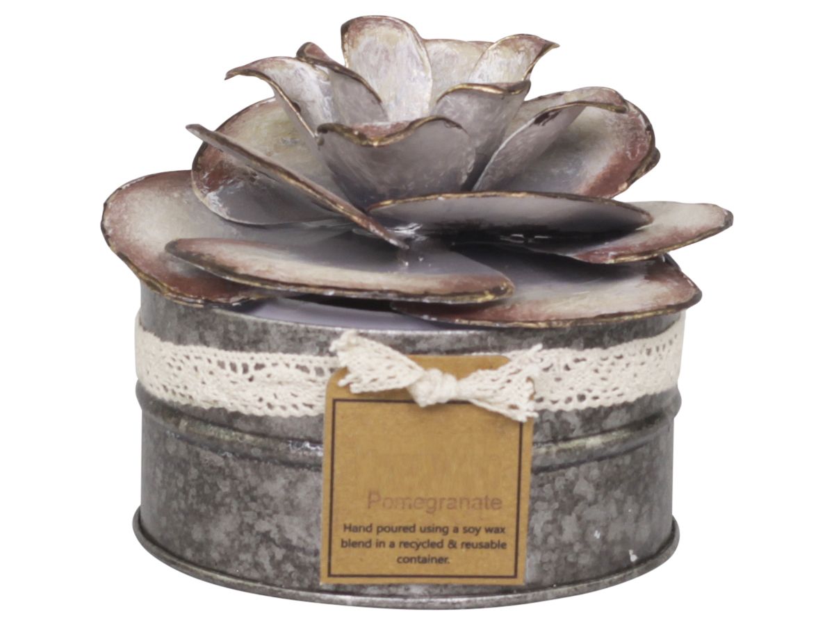 Französische Duftkerze mit Rosendekor breit von Chic Antique