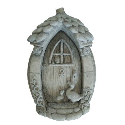 Feenhäuschen 'Tür Mutter Gans', Betonguss von Zauberblume