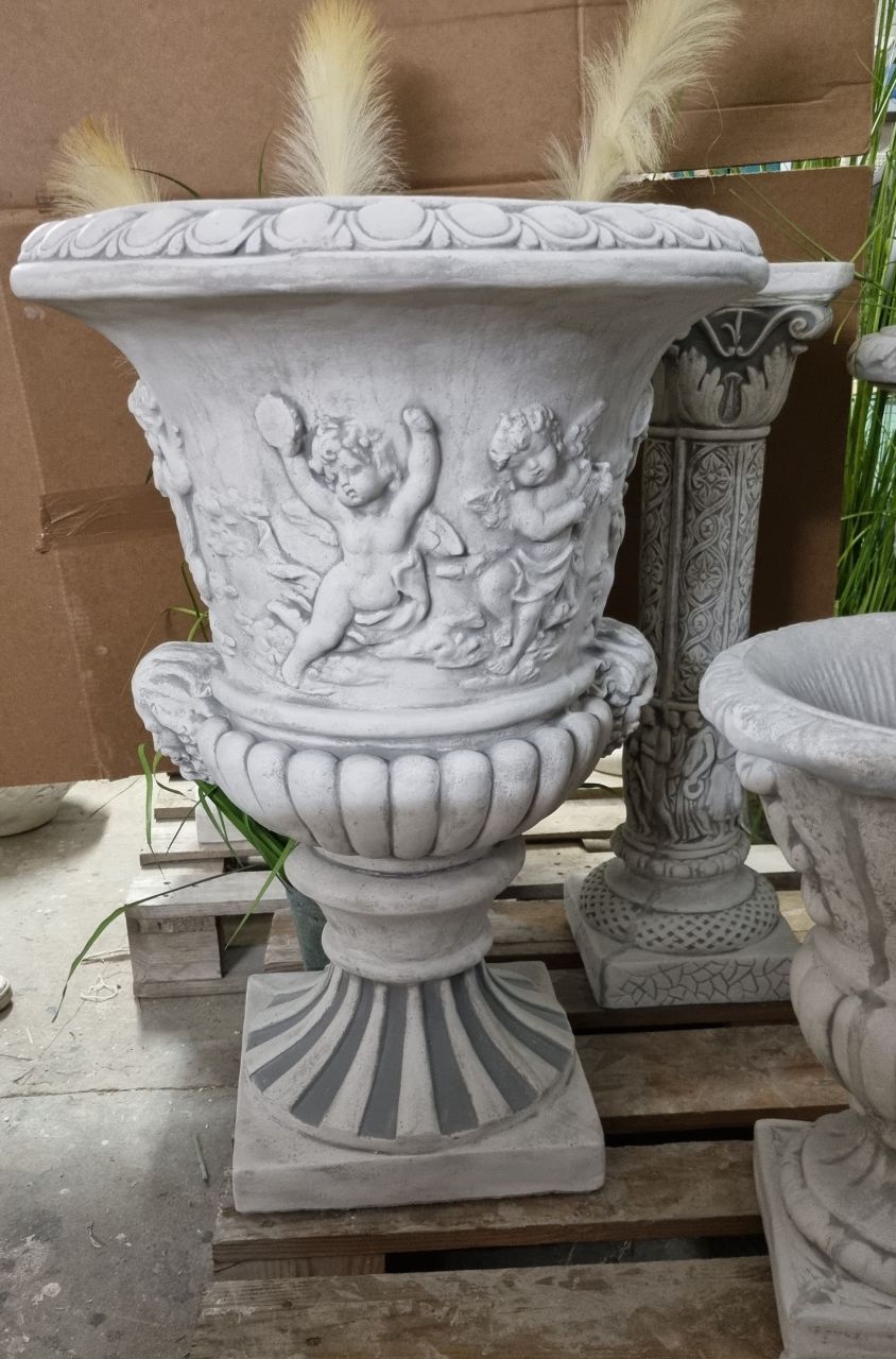Amphore, Vase 'Engel', antik grau