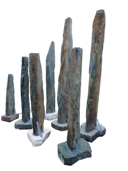 Schiefersäule braun bunt, gebohrt 200cm