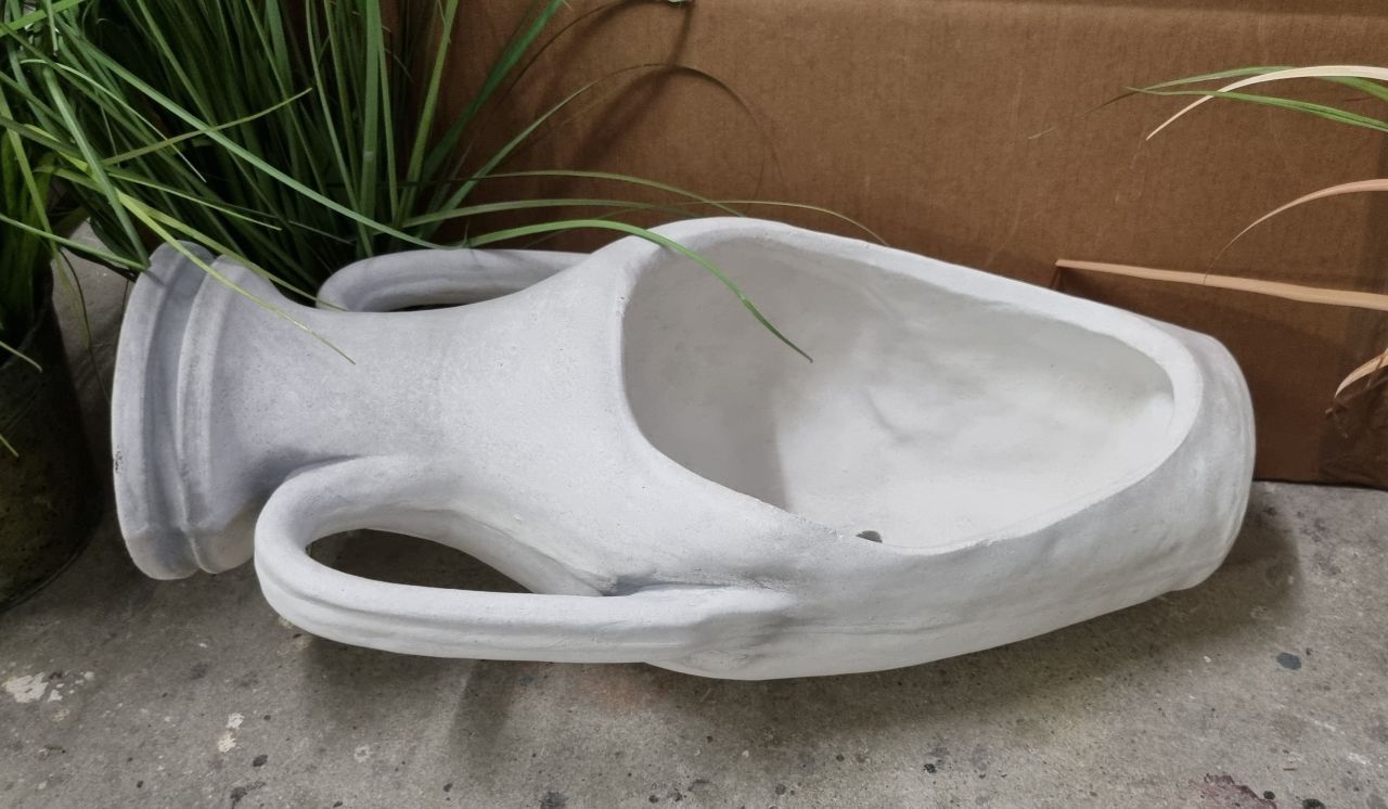 Pflanzgefäß 'Amphore', verschiedene Größen, antik grau