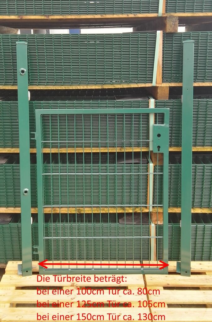 Gartentor 1-flügelig / Zauntür Basic-Line Farbe Moosgrün Breite 100cm x Höhe 200cm 5 Jahre Garantie - Top Qualität