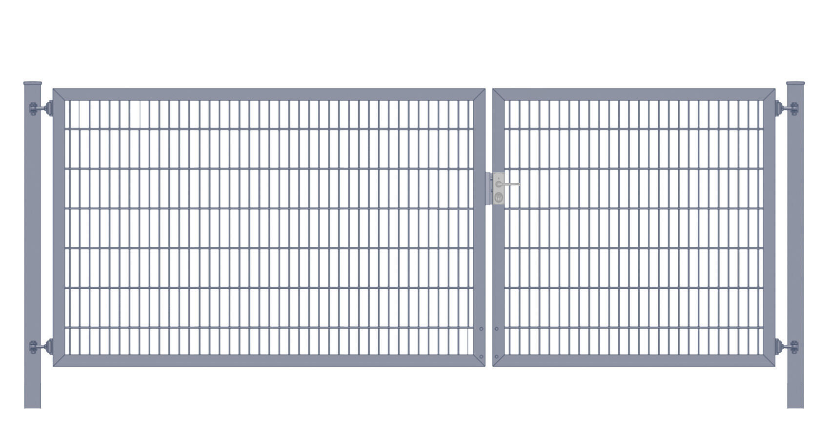 Einfahrtstor / Gartentor (2-flügelig) Classic Plus asymmetrisch; Anthrazit 6/5/6er ; Breite 250 cm x Höhe 200 cm