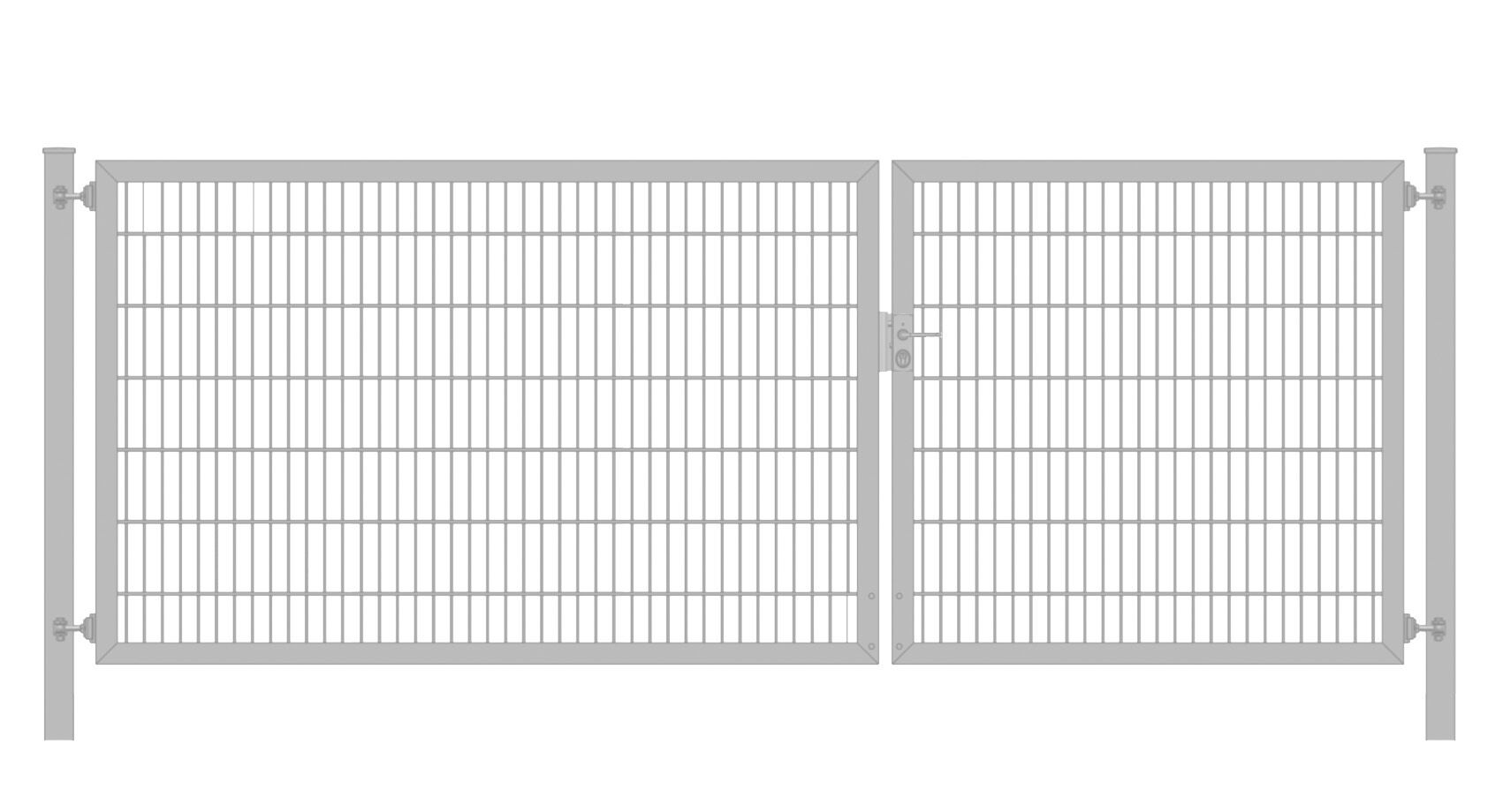 Einfahrtstor / Gartentor (2-flügelig) Classic Plus asymmetrisch; Verzinkt 6/5/6er ; Breite 300 cm x Höhe 180 cm