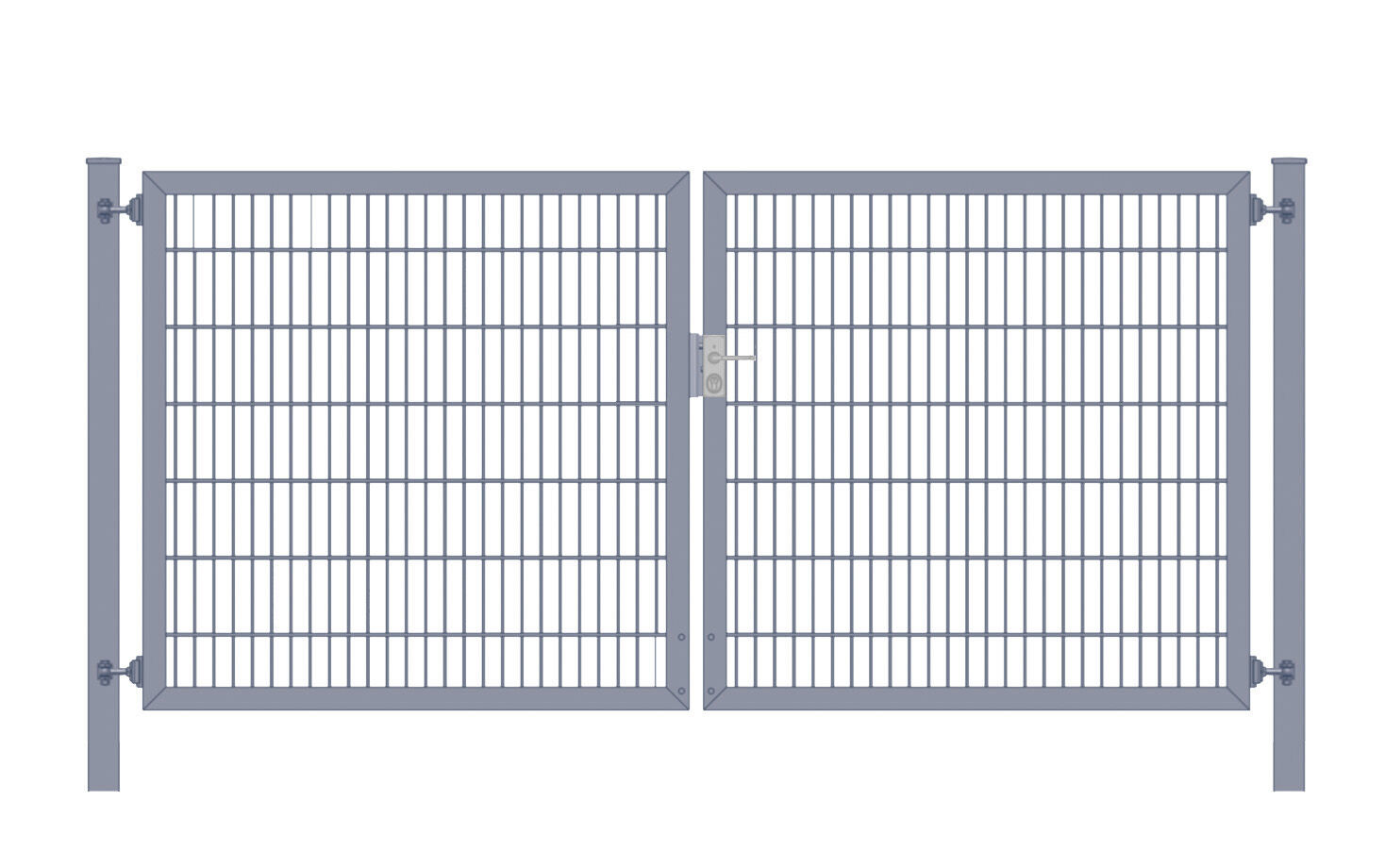Einfahrtstor / Gartentor (2-flügelig) Classic Plus symmetrisch; Anthrazit 6/5/6er ; Breite 200 cm x Höhe 120 cm