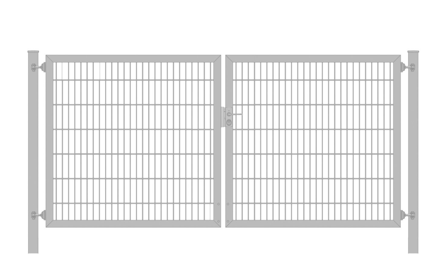 Einfahrtstor / Gartentor (2-flügelig) Classic Plus symmetrisch; Verzinkt 6/5/6er ; Breite 400 cm x Höhe 160 cm
