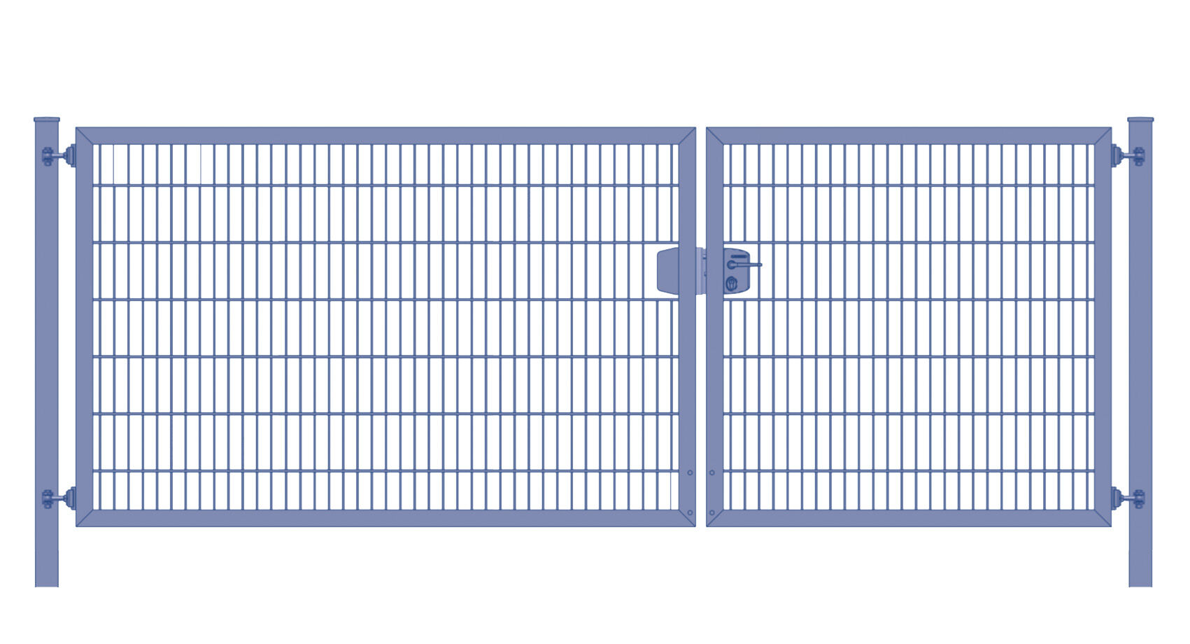 Einfahrtstor / Gartentor (2-flügelig) Classic 6/5/6 ; asymmetrisch; Anthrazit ; Breite 400 cm x Höhe 160 cm 5 Jahre Garantie - Top Qualität