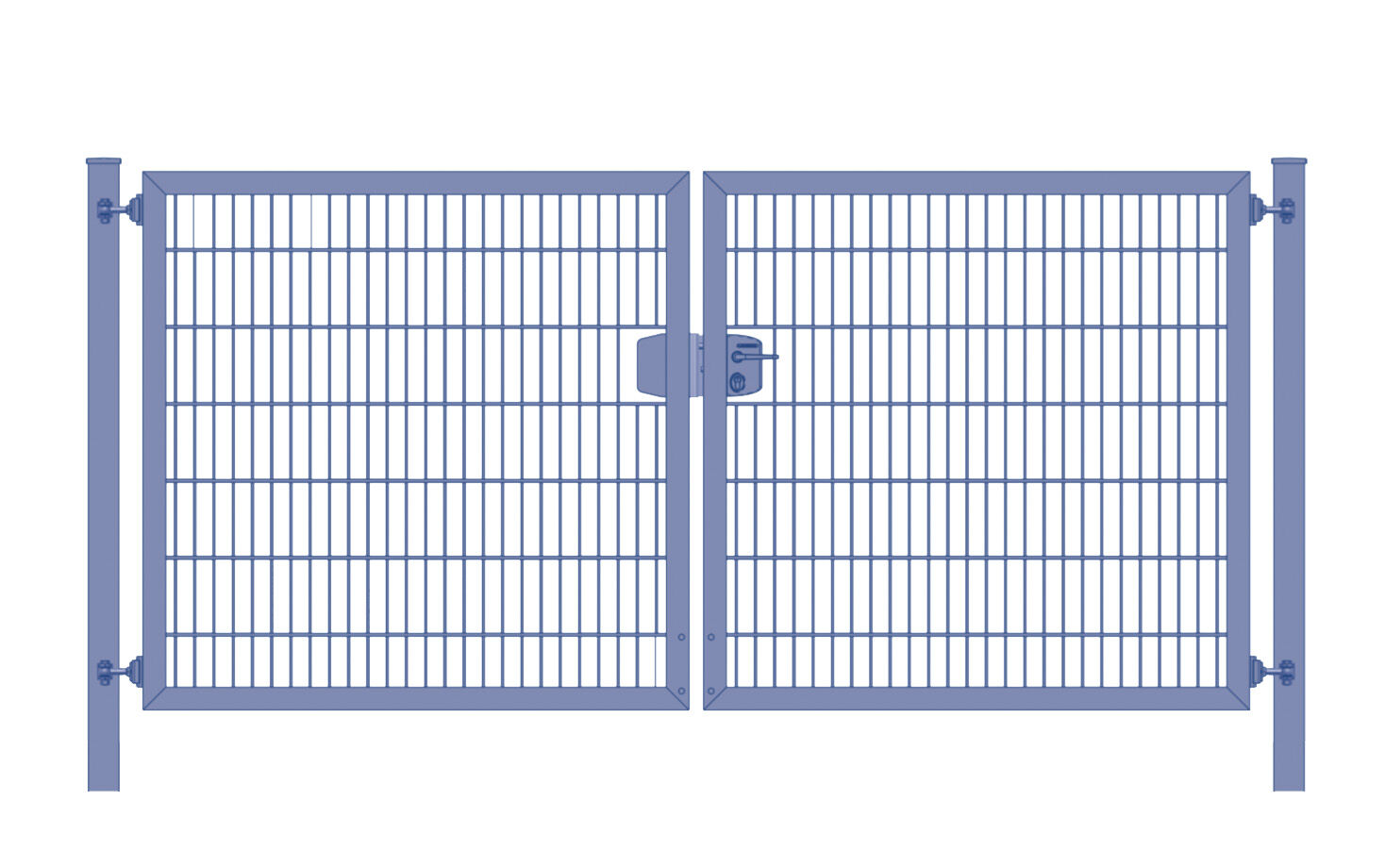 Einfahrtstor / Gartentor (2-flügelig) Classic 6/5/6 ; symmetrisch; Anthrazit ; Breite 400 cm x Höhe 140 cm 5 Jahre Garantie - Top Qualität