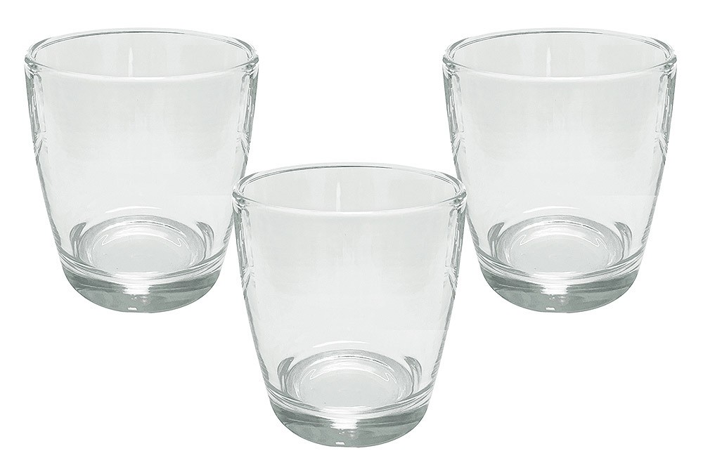 Windlicht Set Teelichtglas Kerzenglas 3 Stück Teelichthalter Zylinder Ø 11,5cm