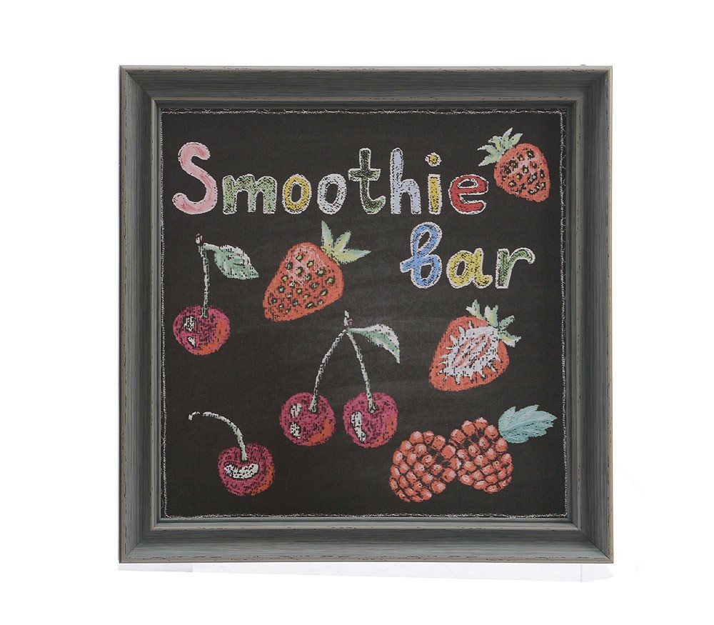 Wandbild Smoothie Bar Leinwandbild Früchte Kunstdruck Schwarz 40x40cm
