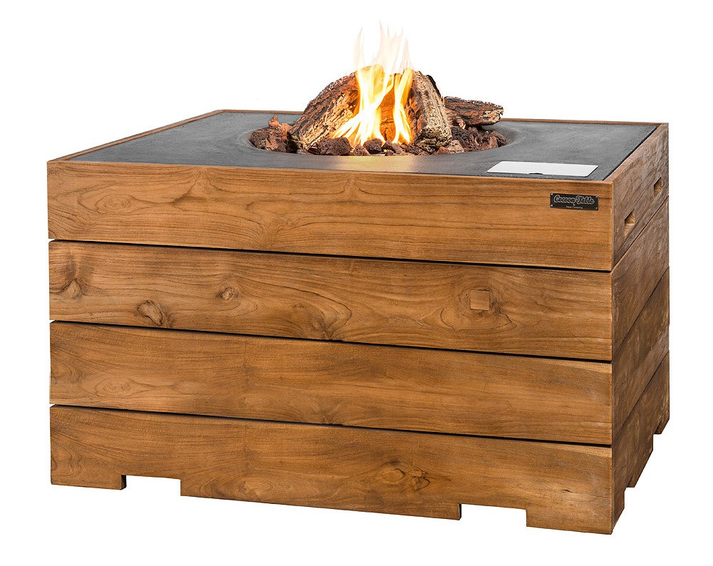 Happy Cocooning Lounge & Dining Feuertisch TEAK-Holz grau 1070 x 800 x 675 mm