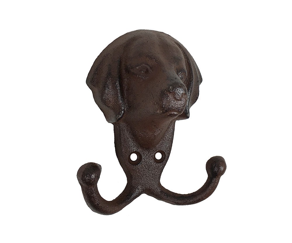 Wandgarderobe Hund Garderobe für Hundeleinen Halter Vintage-Stil Gusseisen Braun