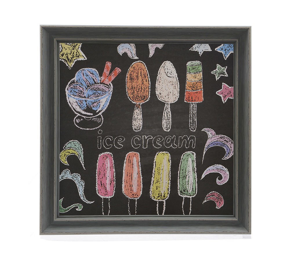 Wandbild Ice Cream Leinwandbild Eis Kunstdruck Schwarz 40x40cm
