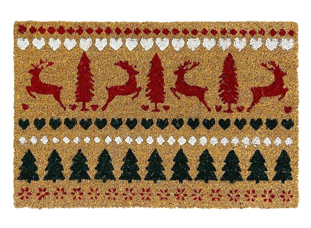 Fußmatte Rentier Tannenbaum Weihnachten Kokos Fussmatte Fußabtreter 40x60cm