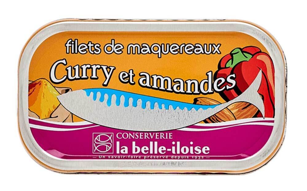 la belle-iloise Makrelenfilets in Olivenöl mit Curry und Mandeln - Dose 112,5 g
