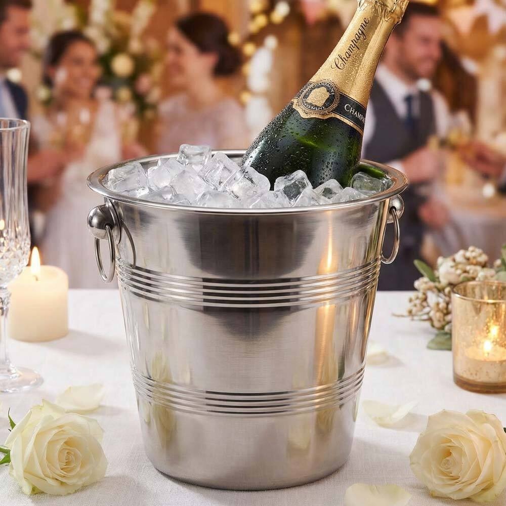 Sektkühler Edelstahl poliert Weinkühler Champagnerkühler Getränkekühler