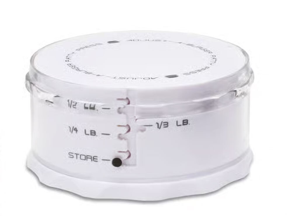 Adjust-A-Burger Burgerpresse Verstellbar für 1/4 lb , 1/3 lb , 1/2 lb Patties