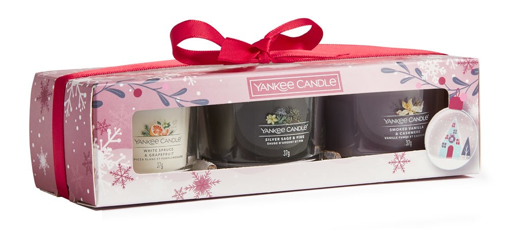 Yankee Candle Geschenkset Weihnachten mit 3 Signature Votivkerzen