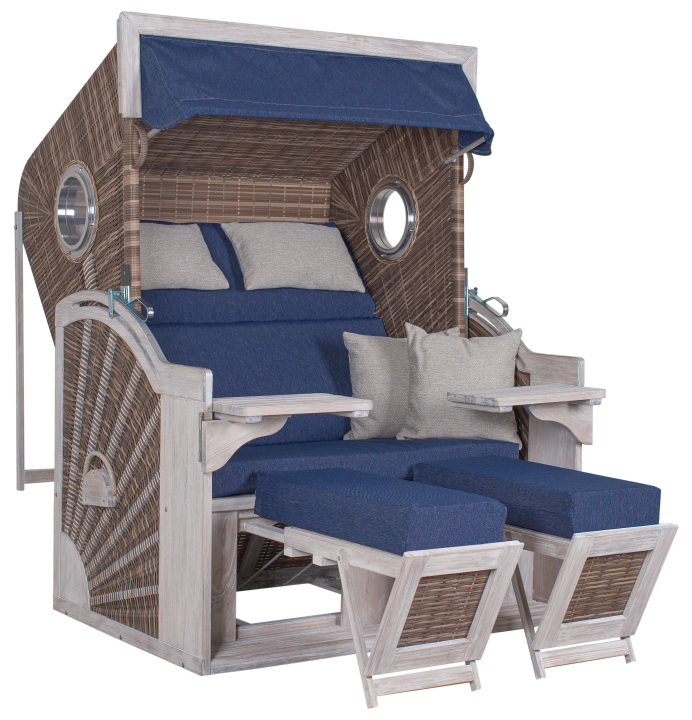 Strandkorb deVries PURE® Seaside XL PE white kubu Des. 504