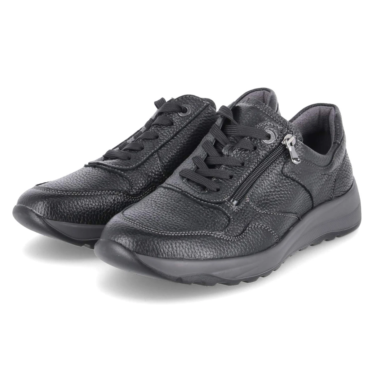 Waldläufer Low Sneaker K-JOHN - Gr. 43 - Schwarz - Leder