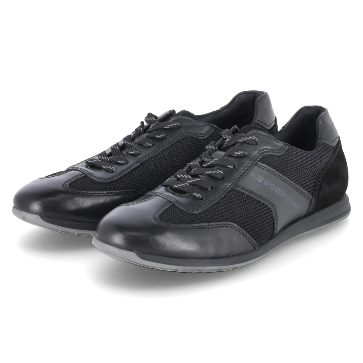 Bugatti Low Sneaker - Gr. 43 - Schwarz - Leder & Textil